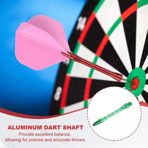 PATIKIL Aluminum Dart Shafts 45mm, 4 Pack Medium 2BA Thread Dart Stems Replacement Accessories with Rubber Rings for Steel Tip, Green