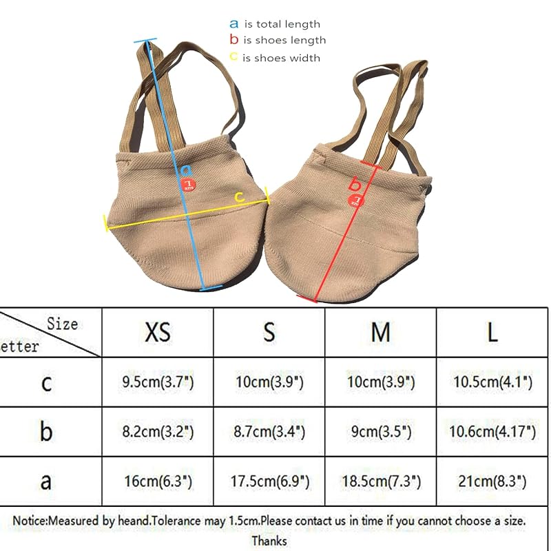 Dance Shoes Half Toe Gymnastics Shoes - Women/Girls, Medium+1 Pair