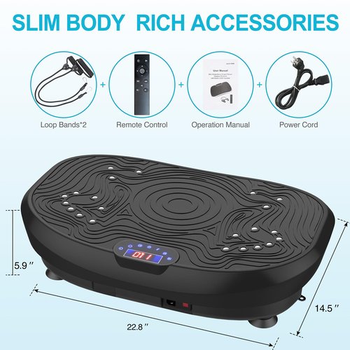 AXV Vibration Plate Exercise Machine Whole Body Workout Vibrate Fitness Platform Lymphatic Drainage Machine for Weight Loss Shaping Toning Wellness Home Gyms Workout