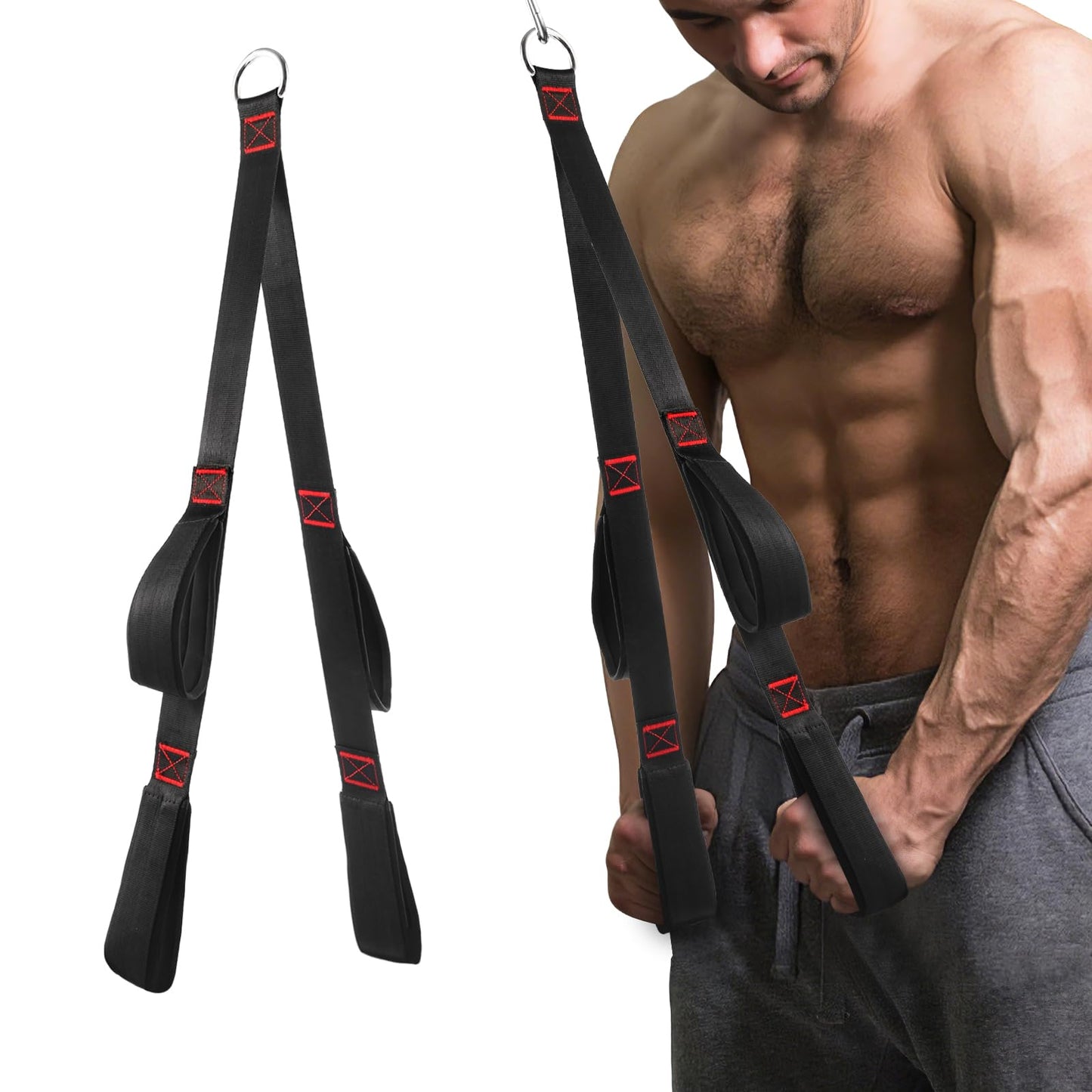 Fitness LAT and Lift Pulley System, Upgraded Weight Cable Pulley LAT Pull Down Machine Attachments Home Gym Training Equipment for Biceps Curl Triceps Forearm (Black-LLD)