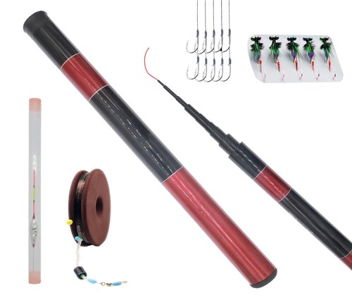 Telescopic Tenkara Rod in 4.9ft/8.8ft/11.8ft-Ultralight Travel Fishing Rods-Portable Collapsible Bass Crappie Rod-Retractable Fishing Pole -Tenkara Fishing Rod (Fly Fishing Rod kit, 11.8FT-3.6M)