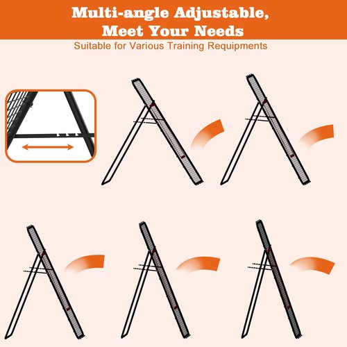 Adjustable Volleyball Rebounder Net 7x4 FT, Steel Frame & High-Tension PE Netting, Durable & Portable Volleyball Training Equipment Practice for Improving Volleying, Bumping, Spiking Skills (Black)