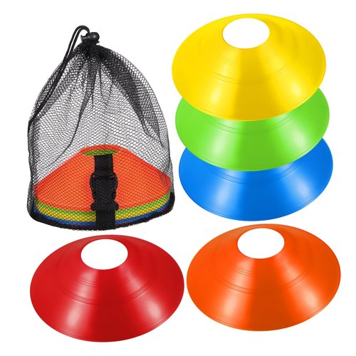 HONMEET 30Pcs Soccer Training Cones Agility Cones for Mesh Bag Pe Practice Equipment for Structured Drills in Football Basketball and Soccer