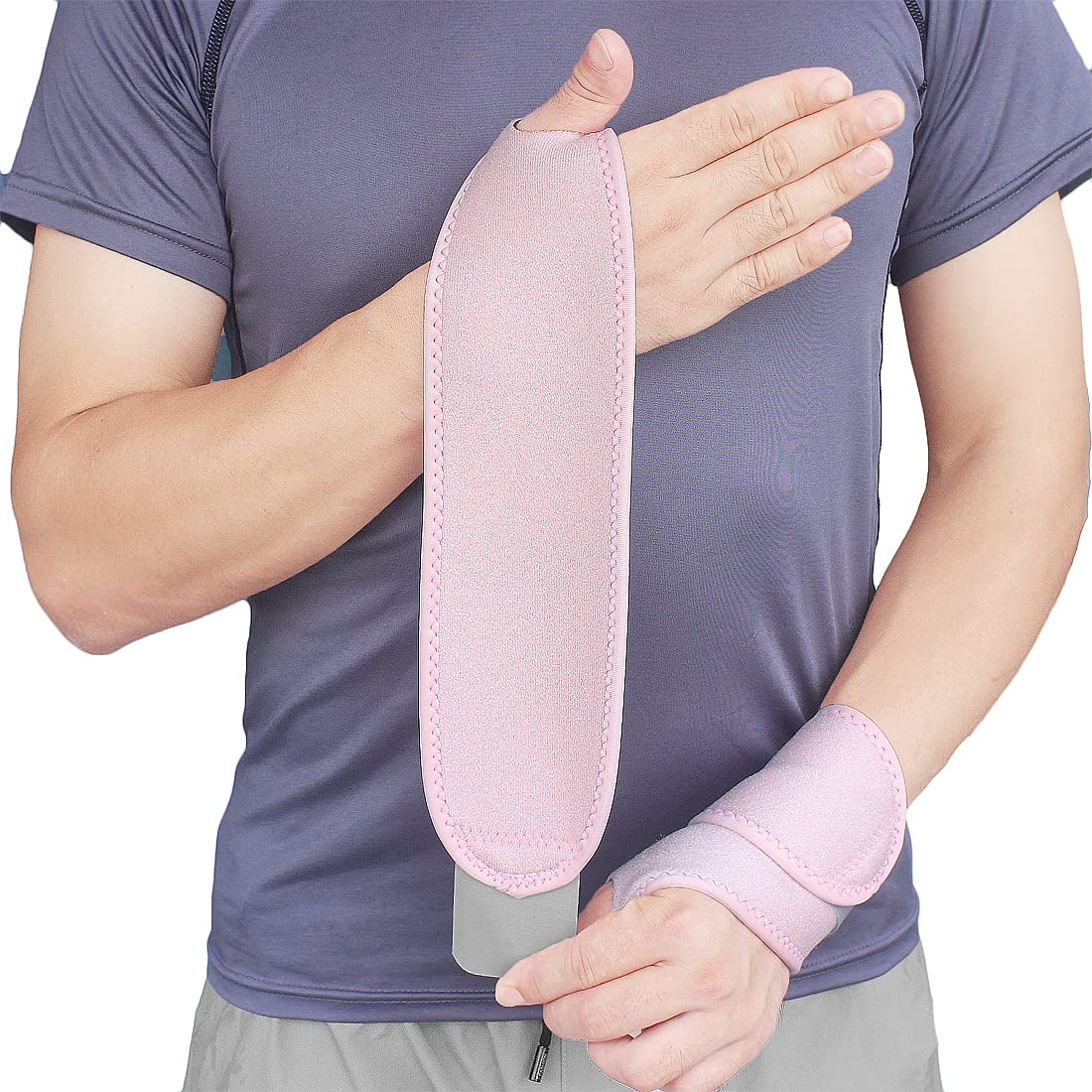 YUNYILAN Wrist Brace Wrist Wraps for Carpal Tunnel 2 Pack Wrist Brace Compression Straps Hand Support, Adjustable Wrist Support for Arthritis and Tendinitis, Joint Pain Relief (Pink)