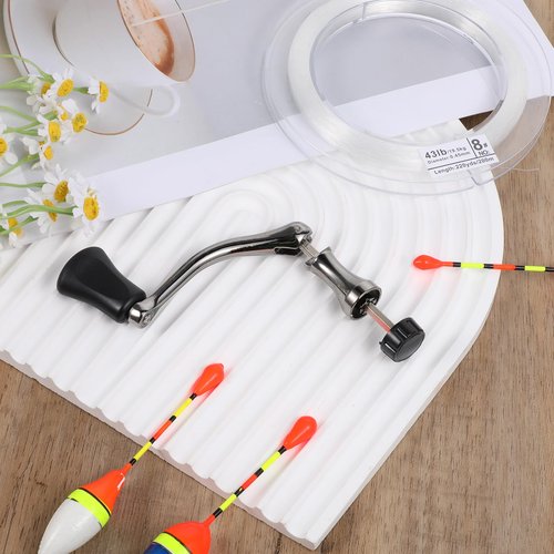 Trinkrittey 1Pcs Fishing Swivel Reel Handle Fishing Wheel Grasp All-Metal Rocker Grip Spin Crank Handle for Spin Reels Replacement Grip Parts Knob Tackle Wheel Arm Grips Part