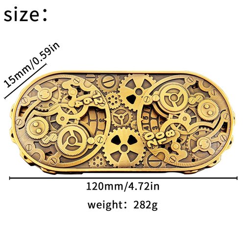 Wheel of Time DND Spinner Dice, 7-in-1 Metal Dice Set with Gift Case for Dungeons and Dragons Gamer, Polyhedral Roleplay Game Dice, Fantasy D&D Tabletop RPG Accessories Gift (Ancient Gold)