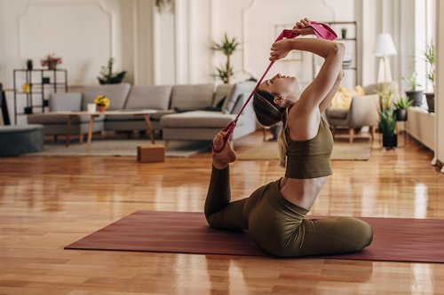Everyday Yoga Super Strong Strap with Metal D-ring Buckle - Improve Flexibility, Stretching, and Physical Therapy Fitness. - Aqua