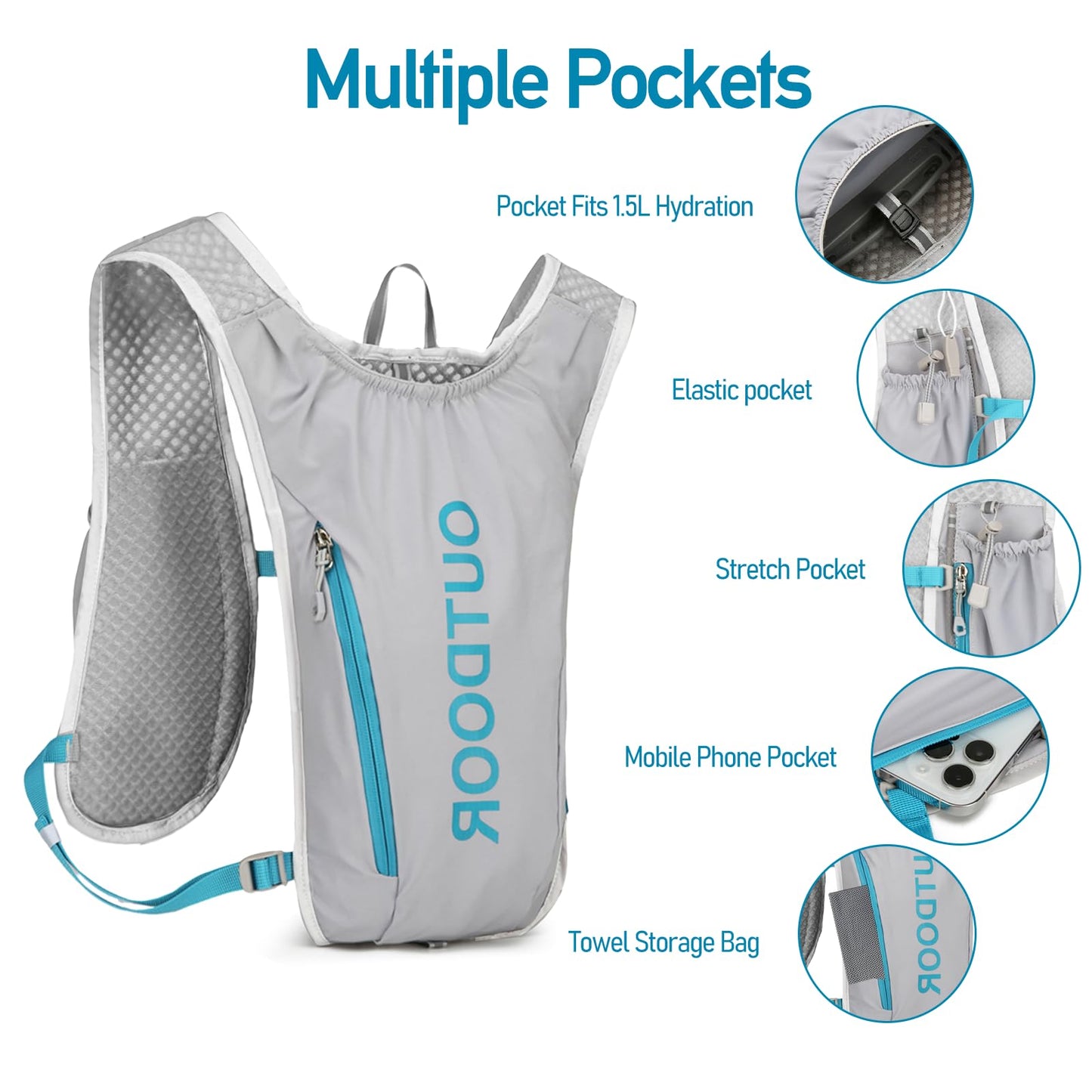Hydration Vest Backpack for Women, Adjustable Running Hydration Vest for Jogging Running Trail Cycling