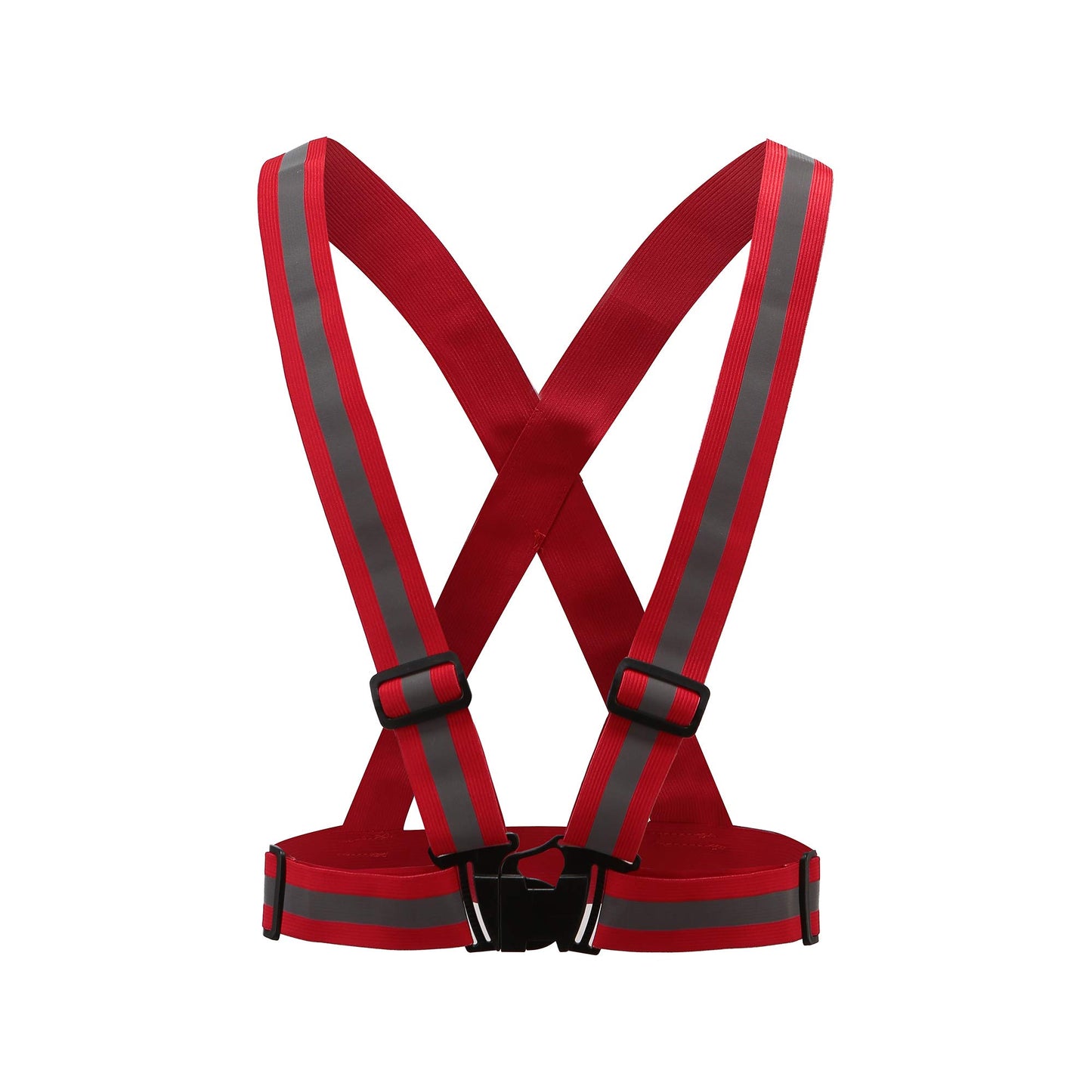 AYKRM RED Reflective Vest with Hi Vis Bands RUNNING High Visibility VEST (RED, S-XL)