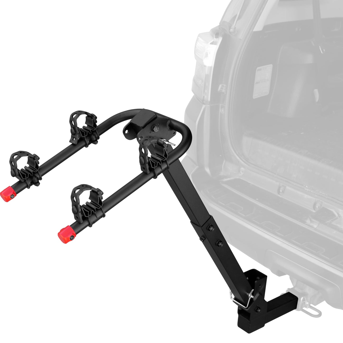 Retrospec Lenox 2-5 - Bike Hitch Rack for Cars, Trucks, SUVs with 2” Hitch | Foldable Steel Frame with Anti-Rattle Adapter, Tie Down Cradles and Straps - Fits Most Frames,Black