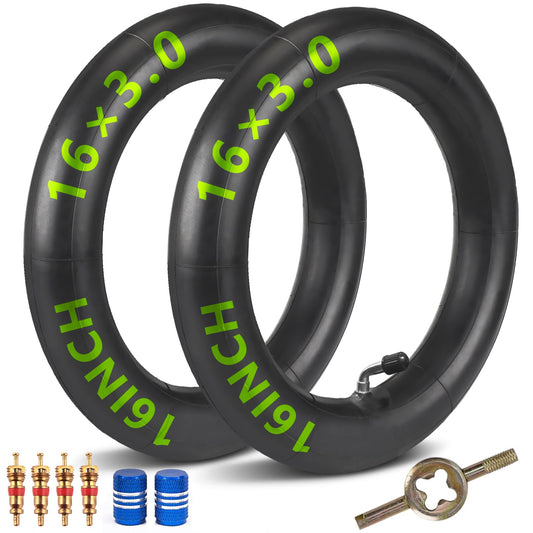 2Pcs 16x3.0 Bike Inner Tube with Bent Valve Stem - Replacement Tube Compatible with 16x3.0, 16x3.25, 16x3.5 Tires - Fits E-Bikes, Electric Scooters, Mopeds