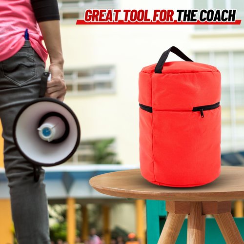 Honeydak Megaphone Storage Bag with Handle Thick Imitation Nylon Waterproof Megaphone Speaker Bag for Football Basketball Homecoming Squad Team Party Dance Club Parade Competition, Red