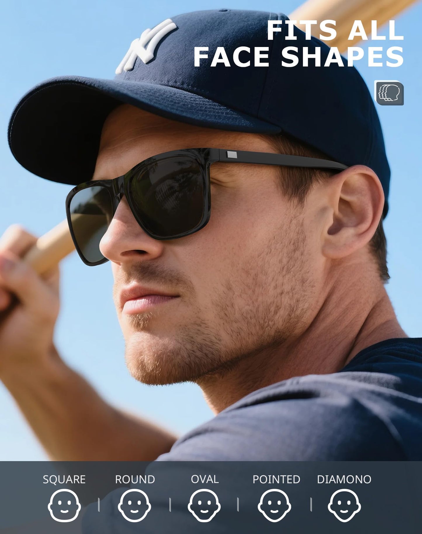 KALIYADI Mens-Sunglasses Polarized Sunglasses-Men Women: Classic Sun glasses with UV400 Protection for Driving Golf Fishing