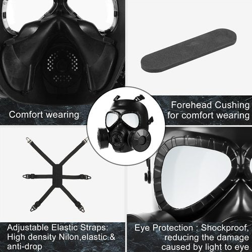 Airsoft Mask, M04 Airsoft Protective Gas Mask, Full Face Eye Protection Skull Mask with Adjustable Strap for Tactical BB Outdoor Sport Game CS Shooting Movie, Cosplay Costume, Halloween Masquerade