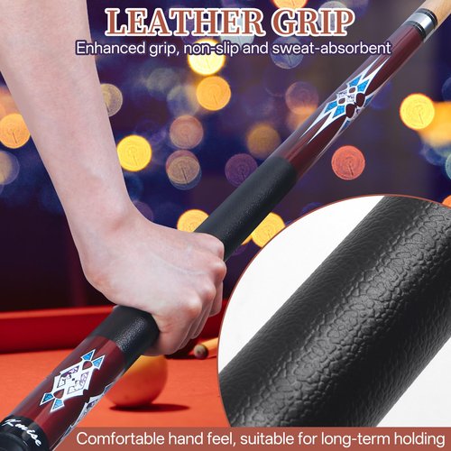 Kmise Pool Stick Set of 5, 58 Inch Pool Cue Stick,Snooker Play Billiard Pool Sticks for Men Professional,17oz 18oz Pool Stick for Bar House Pool Table Sports