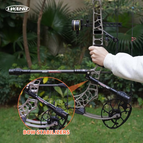 LWANO Compound Bow Archery Stabilizer 6 Inch Balance Bar for Vibration Reduction, Carbon Fiber Lightweight and Durable, Ideal for Hunting and Target Shooting (6 inch)