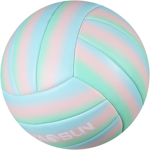 BYAOSUN Beach Volleyball Soft Official Size 5 Volleyball,Training Waterproof Volleyballs for Indoor Outdoor Pool Beginner Teenager Adult(Blue Pink Green)