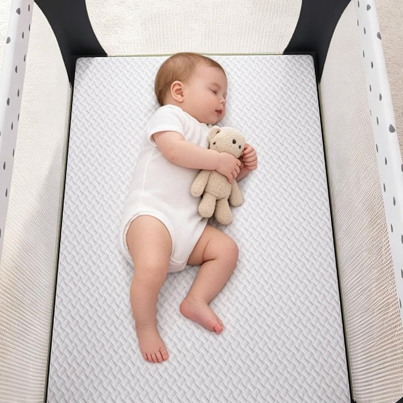 3 Inch Toddler Mini Mattress 38x26 Waterproof Foam Mattress Pad - White