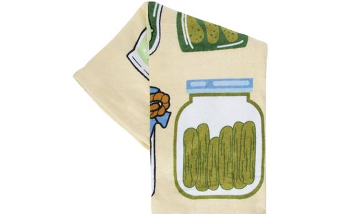 Printed Beach Towel, 58 x 28 inches, Lightweight Travel Swimming Quick Dry Bath Towel (Pickles Print)