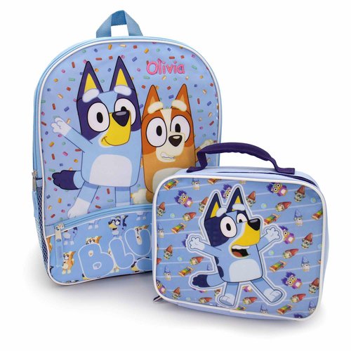DIBSIES Personalized Backpack and Lunch Box Combo intended for Bluey Backpack and Lunch Box Combo