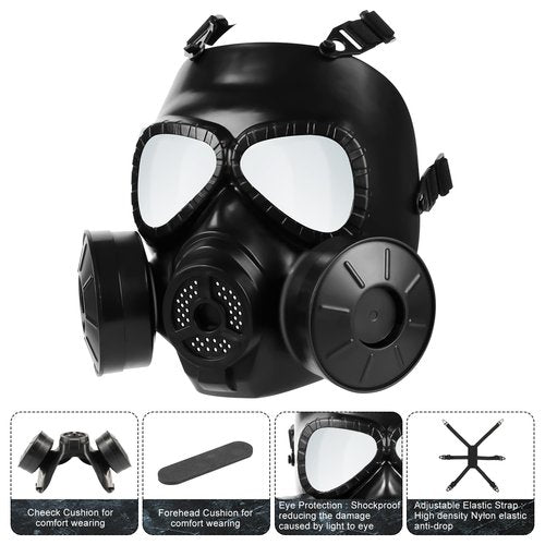 Airsoft Mask, M04 Airsoft Protective Gas Mask, Full Face Eye Protection Skull Mask with Adjustable Strap for Tactical BB Outdoor Sport Game CS Shooting Movie, Cosplay Costume, Halloween Masquerade