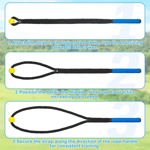 AIUAIP Heavier Golf Rope Swing Trainer, Premium Professional Golf Swing Rope Training Aids, Warm-up Training Tempo Aid with Ball and Grip to Improve Speed and Rhythm for All Level Practice Golfers