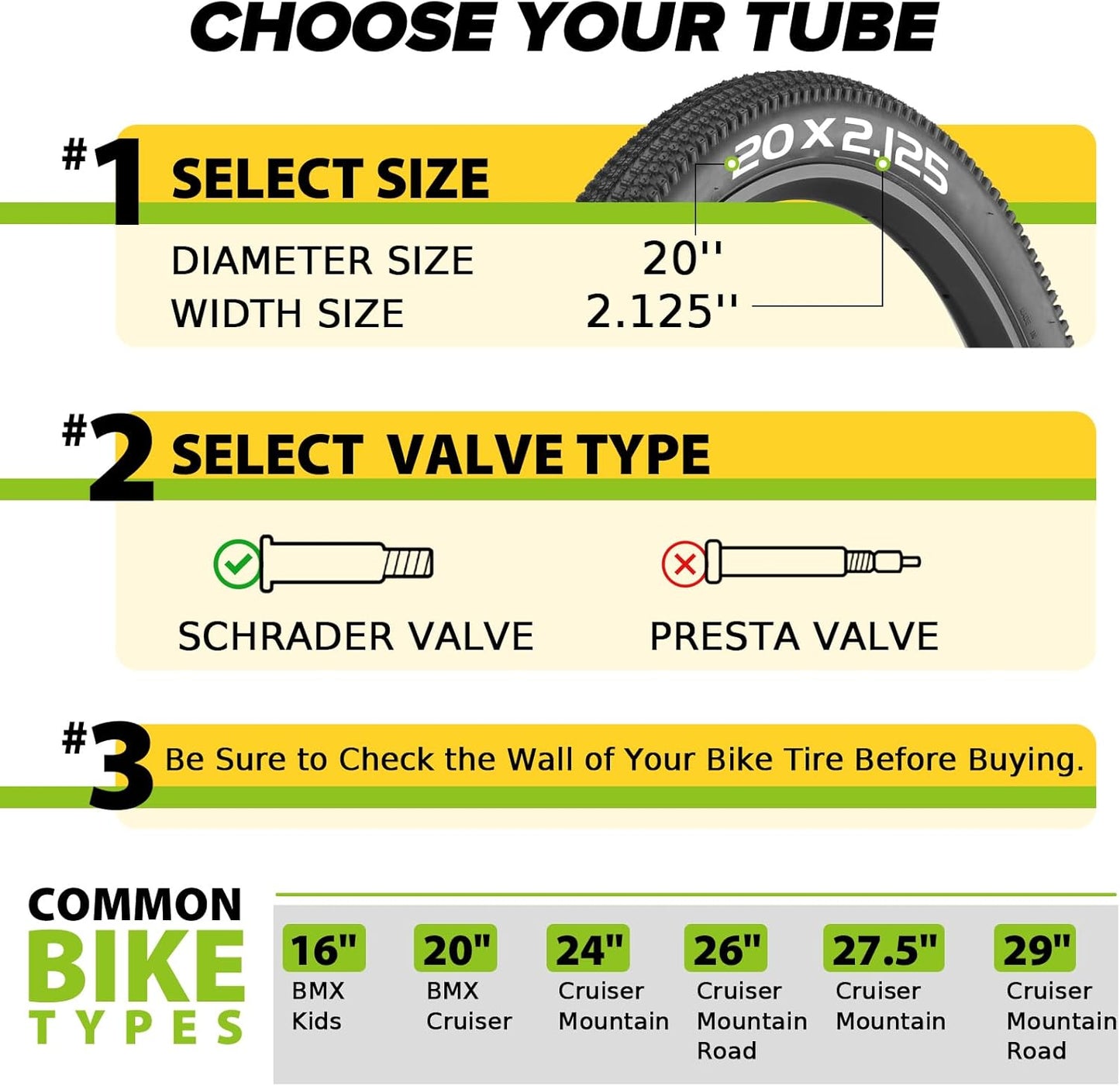 2/4 Pack 20/26x2.125/2.40 Bike Tube, 20/26x2.125 Bike Inner Tube with 35mm AV Schrader Valve, Butyl 20/26x2.40 Tube with 2 Tire Levers, 20/26x2.125/2.20/2.25/2.30/2.35/2.40 for MTB/City Bike