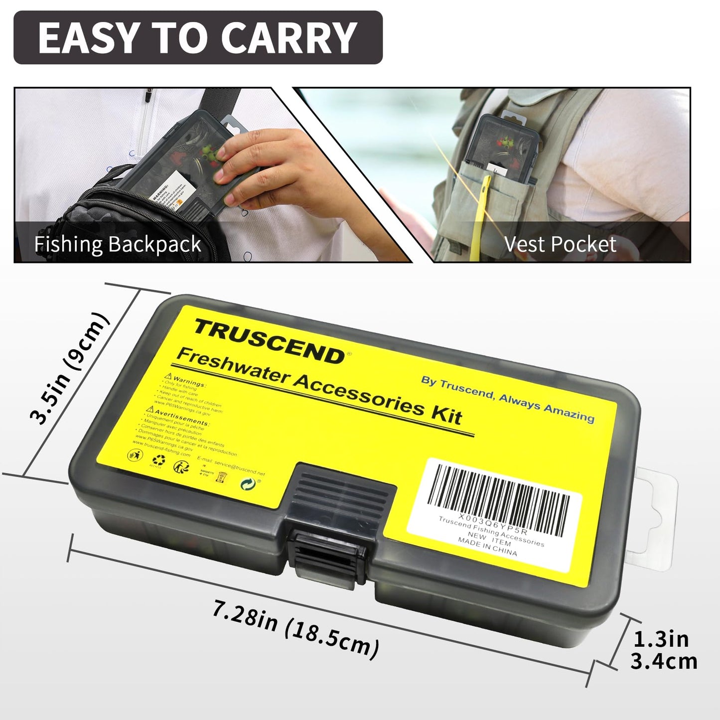 TRUSCEND Complete Fishing Lures - Tackle Box with Tackle Included - Crankbaits, Minnows, Frogs, Vibes, Poppers, Spinners, Spoons, Soft Baits, Hooks & Weights Accessories Kit for Bass Panfish Trout