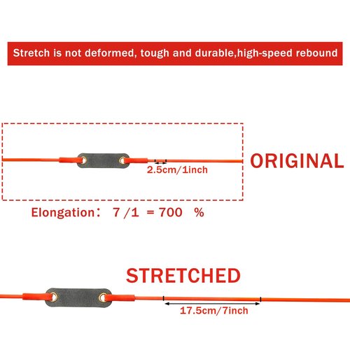 Shappy Slingshot Replacement Band Sets Heavy Pull Slingshot Replacement Rubber Bands Tubular Elastic Rubber Band for Hunting Catapults Outdoor Games(Orange,2 Pieces)