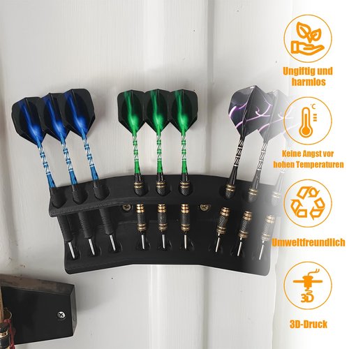 Bantlou 2 Pcs Wall Mounted Dart Holder, Dart Racks to Display 6 and 9 Darts, Unique Gift for Dart Players