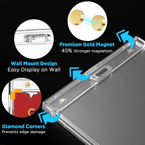 Magnetic Comic Book Display Cases 2 Pack- Crystal Clear Comic Book Display Holders, UV Protection Hardcase Protectors, Mountable Display Frame