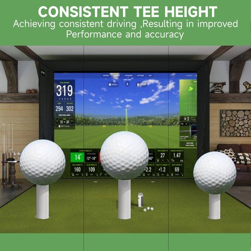 Rubber Golf Tees for Driving Range & Indoor Simulators - 8 Pack Mixed Size for Practice Mats & Golf Simulator (US Sizes, 8 Sizes)