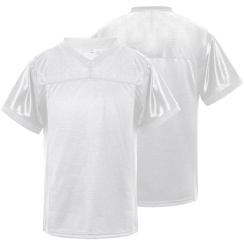 BabyHealthy Youth Football Jersey - White, Medium, Mesh Practice Shirt for Soccer & Hip Hop