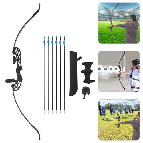 Archery B ow for Adult Beginner, 40lbs Right-Handed B ow Recurve B ow Kit Bow and Arrow Kit with Finger Guard Black