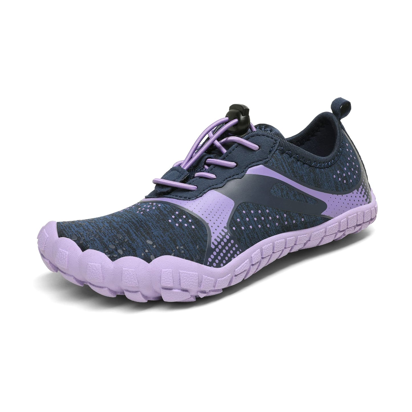 NORTIV 8 Kids Water Shoes, Lightweight Quick Dry Barefoot Athletic Aqua Sports Shoes for Boys & Girls, Outdoor, Summer (Toddler/Little Kid/Big Kid), Size 6 Big Kid,Dark/Blue/Purple,Aqua-K1