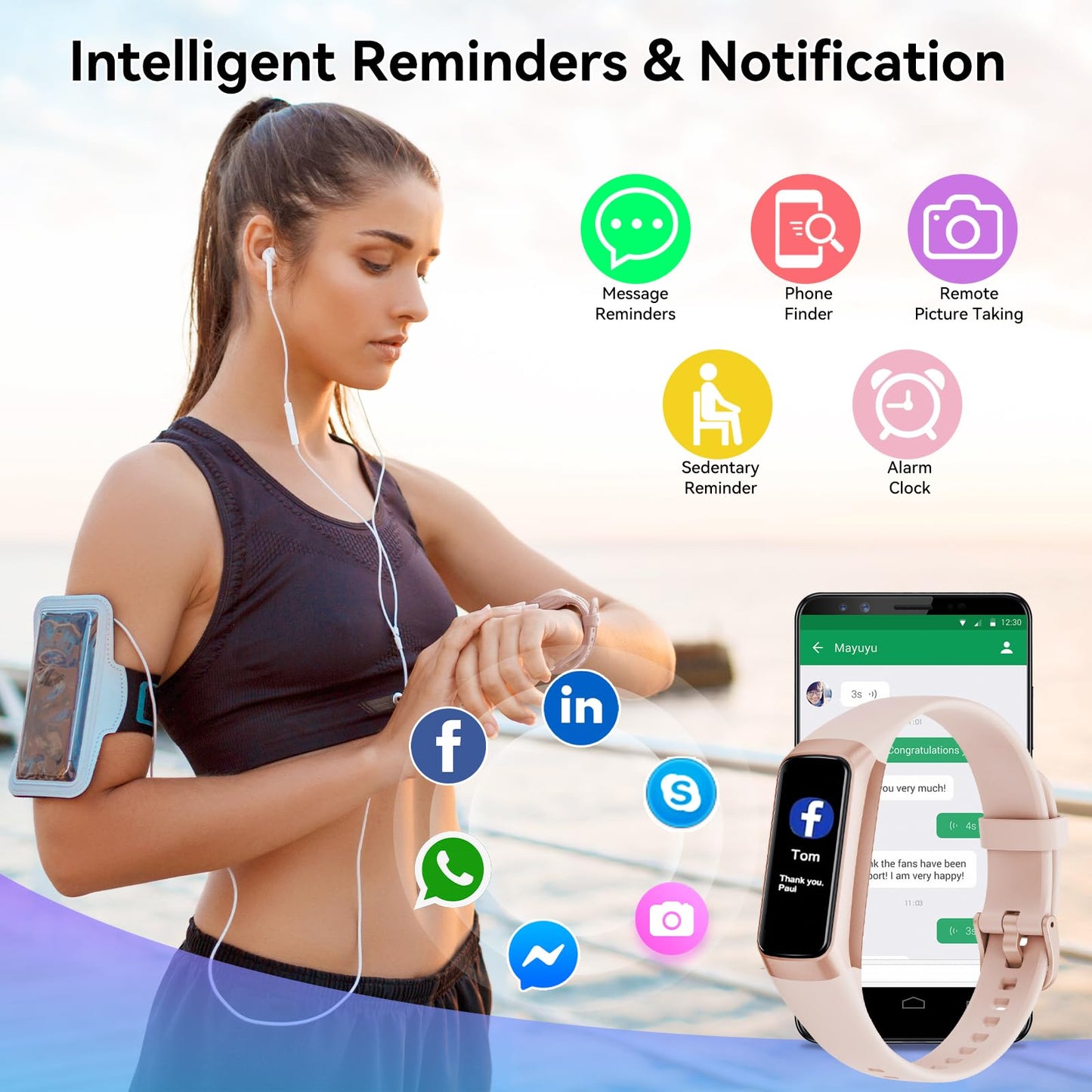 APPBYER Fitness Tracker with 24/7 Heart Rate, Blood Oxygen Blood Pressure Sleep Monitor,20+ Sports Modes Smart Watches for Women/Men, Activity & Step Tracker Smart Watch for Android/iOS Phones