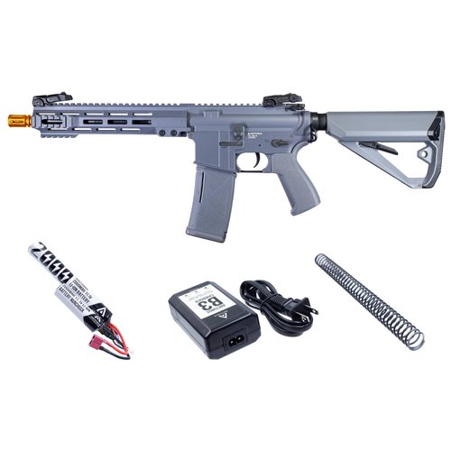 Arcturus Tactical LWT MK-I CQB 10" Polymer- Electric Full/Semi-Auto/2rd-Burst/3rd-Burst/Binary/Ramping Airsoft AEG Sport SE Starter Pack Grey with Battery and Charger
