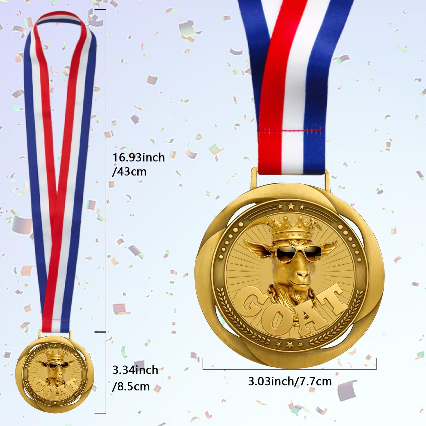 YUJUE Goat Medal + Toilet Seat Last Place Medal – 3.34 Inch Funny Champion & Loser Awards for Sports, Fantasy Football, Parties, Games & Office Competitions