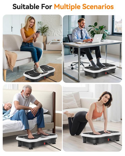 Vibration Plate Exercise Machine for Lymphatic Drainage, Vibration Plate with Bluetooth and LED Display for Women Men 120 Speed Levels Vibrating Equipment for Weight Loss Workout Equipment for Home