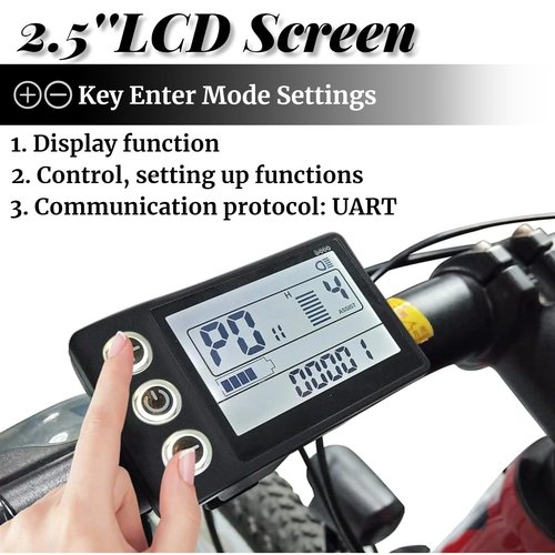 Electric LCD Display Meter, S866 LCD Display Meter, Speedometer Odometer, 24V 36V 48V Electric Scooter Control Panel with Plug for 22.2mm/0.9in Handlebars