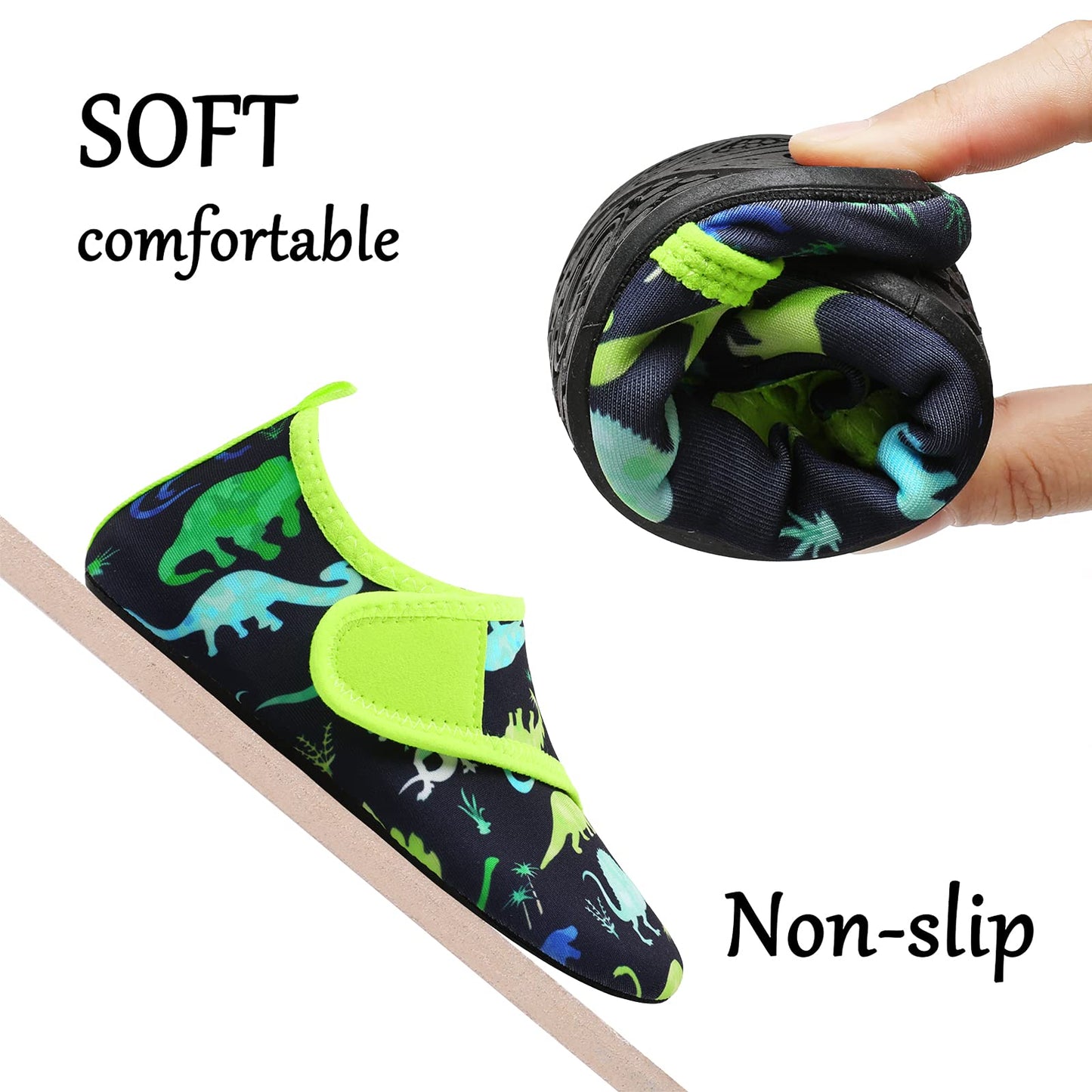 JOINFREE Girls Boys Summer Water Shoes Kids Athletic Aqua Shoes Swim Shoes Dinosaur 11-11.5 Little Kid