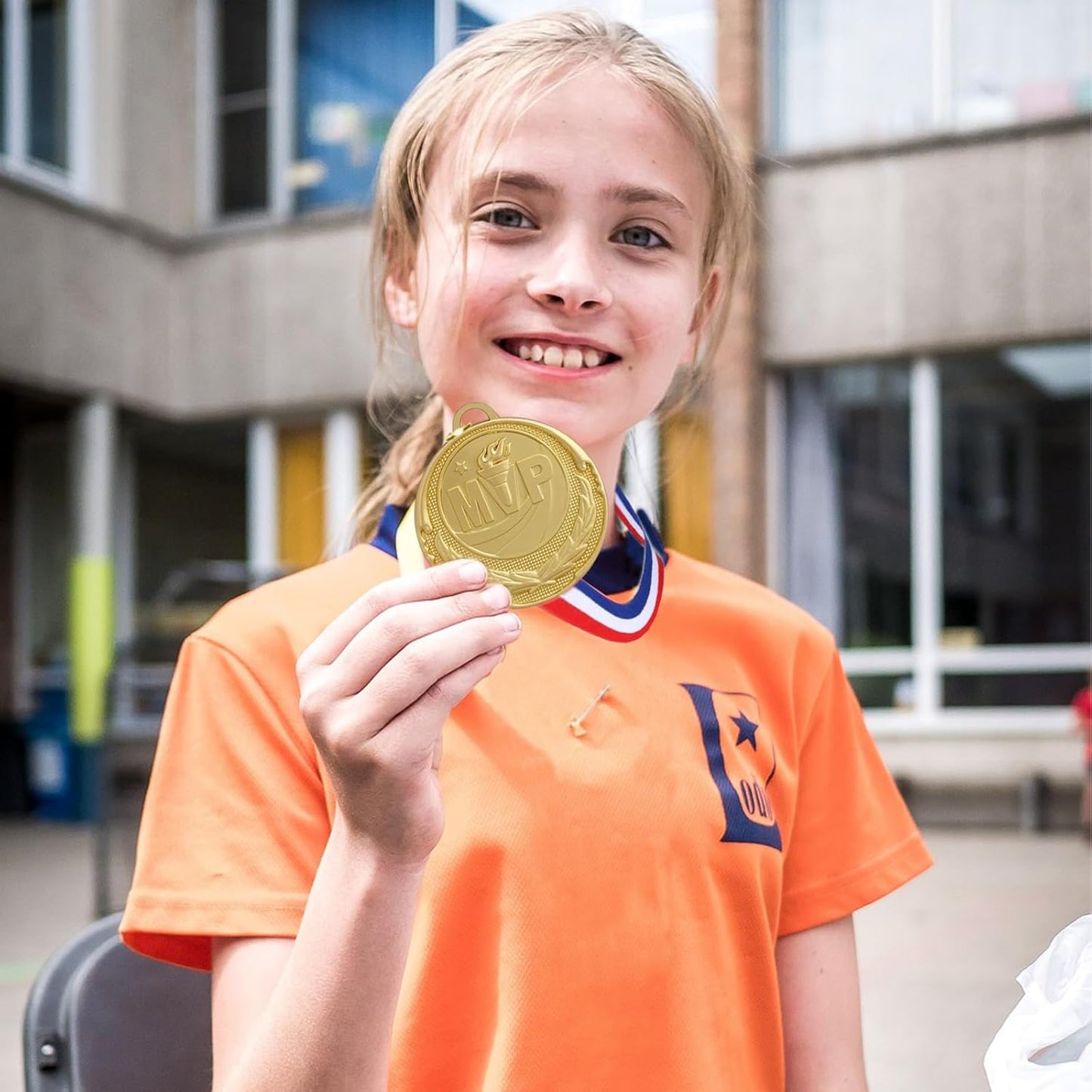 12 Pieces Gold Medals for Awards - Winner Medal Metal with Neck Ribbon Prizes for Kids, Adults, Sports Day, Spelling Bees, Competitions, Party, 2 Inches