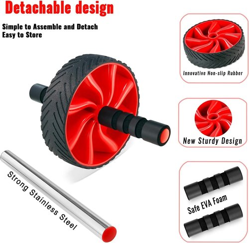 N1Fit Ab Roller Wheel - Ab Workout Equipment for Abdominal & Core Strength Training, Home Gym Fitness Equipment, Exercise Wheel for Men & Women