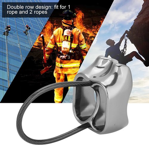 HERCHR Climbing Descender, Aluminium Alloy Rock Climbing Rappel Belay Equipment Down Device Protector Downhill Descent Control Kit for Rescue, Outdoor Training