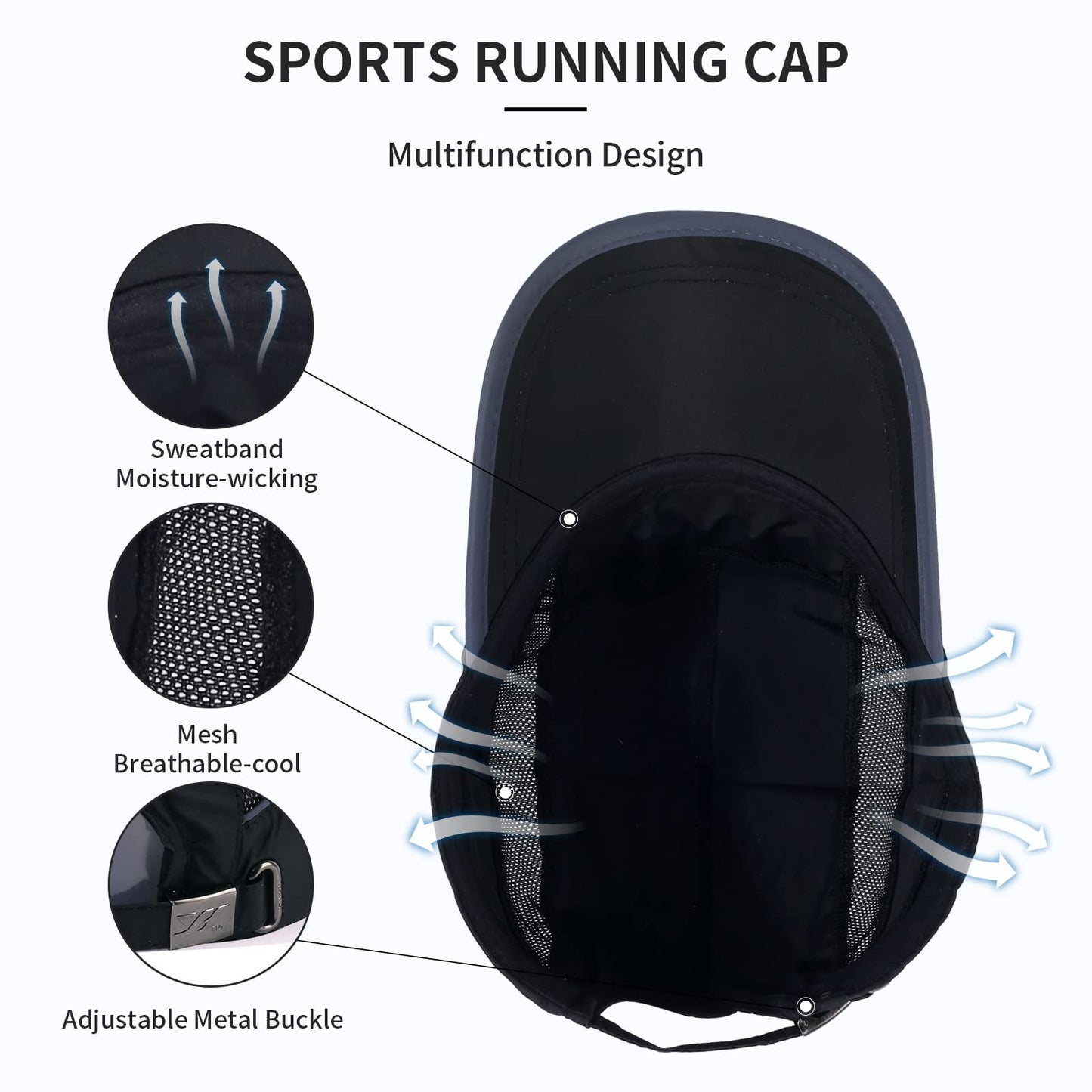 Kozinu Running Hat Mesh Sports Baseball Cap Quick Drying Cap for Men Women