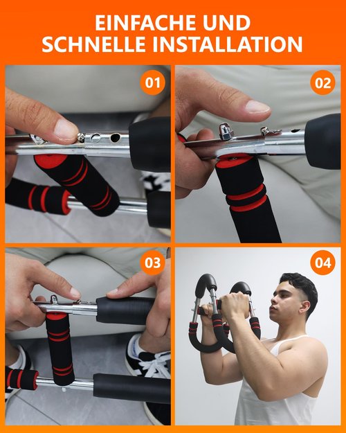 Twister Arm Trainer, Adjustable Resistance Spring Workout Bar for Chest, Arms, Shoulders and Forearms Muscle Training, Portable Home Fitness Equipment, Upper Body Strength Trainer
