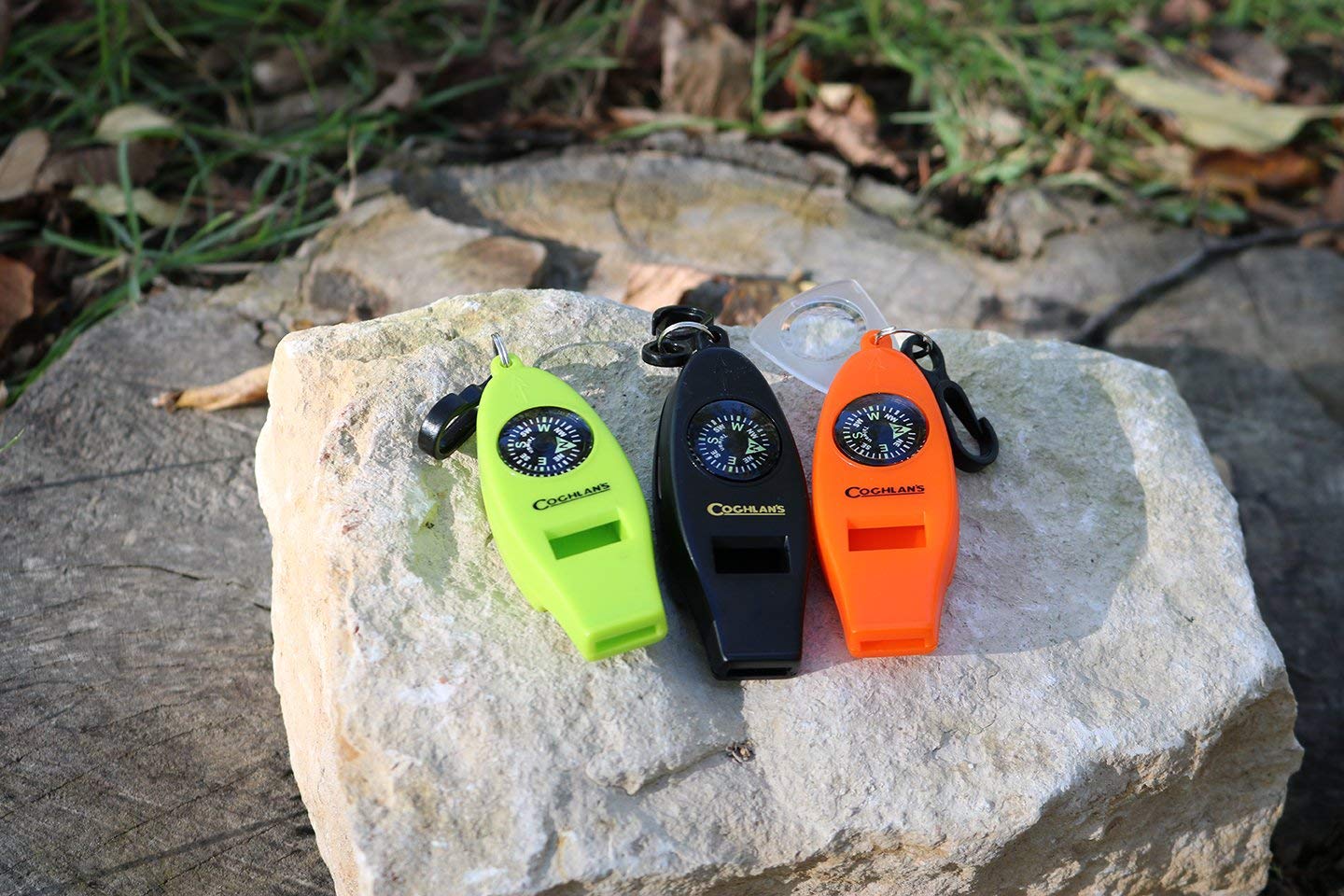 Coghlan's Four Function Whistle with Compass, Thermometer, Magnifier, and Survival Tool for Camping, Hiking, and Outdoor Emergency Preparedness Compact and Durable Design