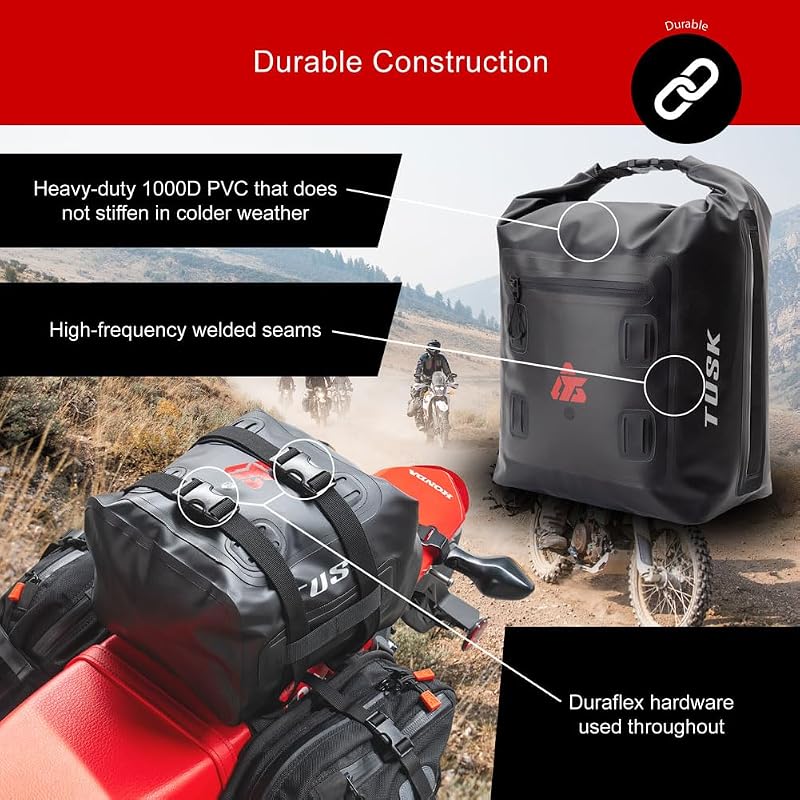 Small Dry Duffel Bag 22L - Waterproof Roll-Top Gear Bag