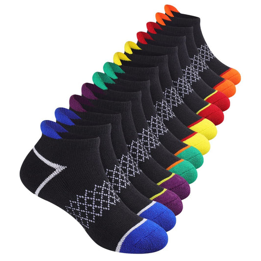 12 Pairs Boys Socks Ankle Athletic Sports Socks With Cushioned Sole For Big Little Kids