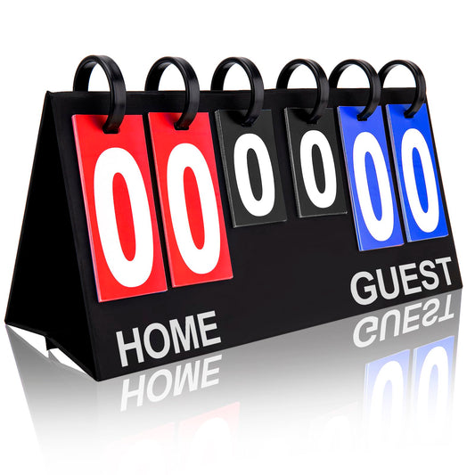 IVONNEY Flip Scoreboard Tabletop Score Flipper, Football Portable Scoreboard, Flip Score Keeper, Outdoor Score Flip Cards for Basketball Volleyball Tennis Sports - 6 Digits Scoreboard